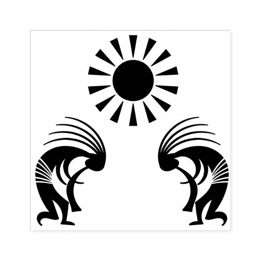 Indiaanse Zuidwesterse Kokopelli Rubberstempel (Afrduk)