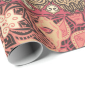 Indiaas abstract medaillonpatroon. Boho en zigeune Cadeaupapier (Rol Hoek)