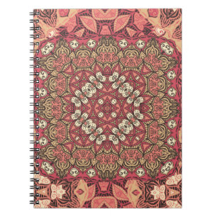 Indiaas abstract medaillonpatroon. Boho en zigeune Notitieboek