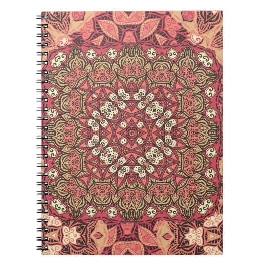 Indiaas abstract medaillonpatroon. Boho en zigeune Notitieboek (Voorkant)