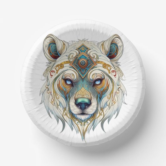 Indiaas-Amerikaanse spirituele wolf papieren bord (Voorkant)