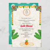 Indiaas Baby shower Godh Bharai Hindoe Uitnodiging (Voorkant / Achterkant)