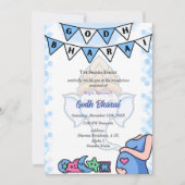 Indiaas Baby shower Godh Bharai Hindu Blauw Kaart (Voorkant)