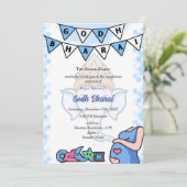 Indiaas Baby shower Godh Bharai Hindu Blauw Kaart (Staand voorkant)