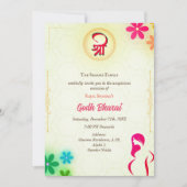 Indiaas Baby shower Godh Bharai Hindu Kaart (Voorkant)