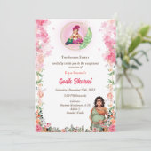 Indiaas Baby shower Godh Bharai Hindu Kaart (Staand voorkant)