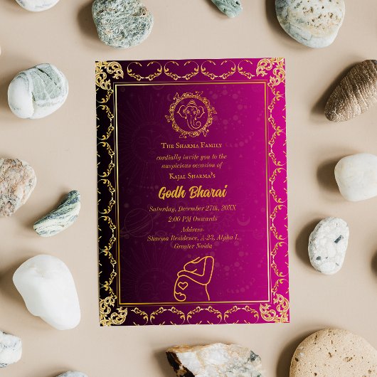 Indiaas Baby shower Godh Bharai Hindu Kaart