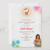 Indiaas Baby shower Godh Bharai Hindu Kaart (Voorkant)