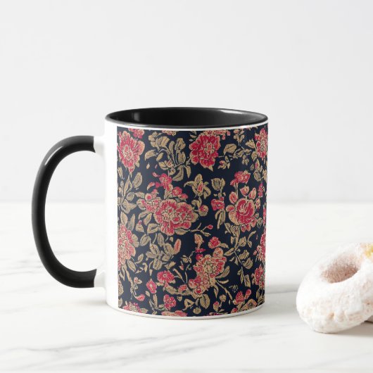 Indiaas bloemenpatroon mok (Met donut)