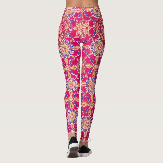 Indiaas borduurpatroon Leggings (Achterkant)