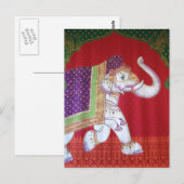 Indiaas briefkaart voor kunstolifanten (Voorkant / Achterkant)