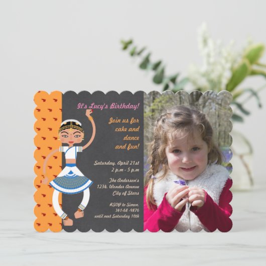 Indiaas dansmeisje Birthday Party Kaart (Staand voorkant)