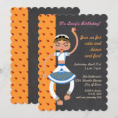 Indiaas dansmeisje Birthday Party Kaart (Voorkant / Achterkant)