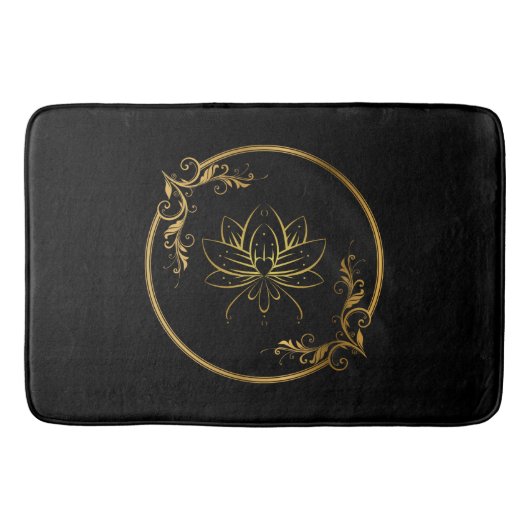Indiaas Decoratief Gold Lijst met Lotus Flower Badmat (Voorkant)