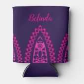 Indiaas decoratief patroon Roze Paars Blikjeskoeler (Voorkant)