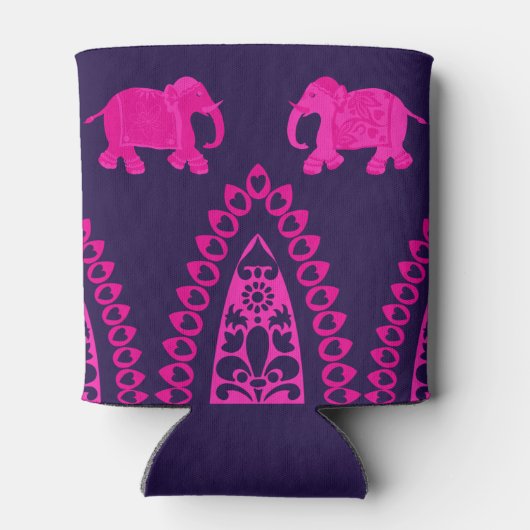 Indiaas decoratief patroon Roze Paars Blikjeskoeler (Achterkant)