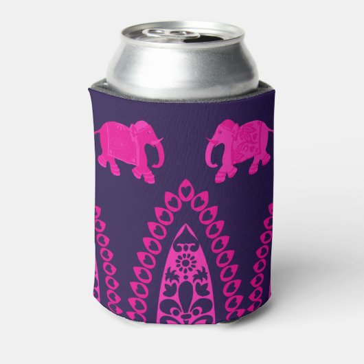 Indiaas decoratief patroon Roze Paars Blikjeskoeler (Blikje Achterkant)