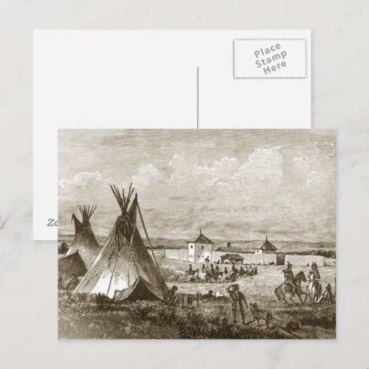 Indiaas dorp briefkaart (Voorkant / Achterkant)