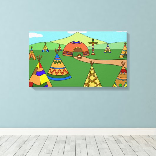 Indiaas dorp canvas afdruk (Insitu (Houten vloer))