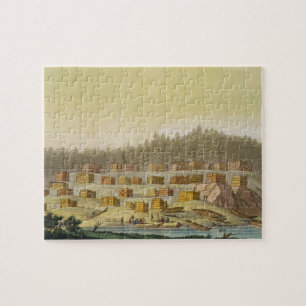 Indiaas dorp, Nieuw-Georgië, Alaska (kleurengrav) Legpuzzel