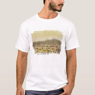 Indiaas dorp, Nieuw-Georgië, Alaska (kleurengrav) T-shirt