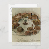 Indiaas dorp Pomeiooc Briefkaart (Voorkant / Achterkant)