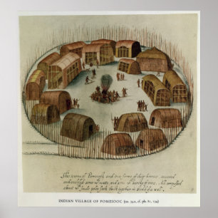 Indiaas dorp Pomeiooc Poster