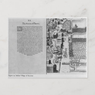 Indiaas dorp Secoton Briefkaart