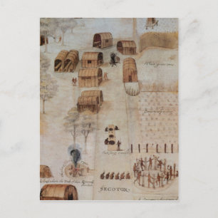Indiaas dorp Secoton Briefkaart