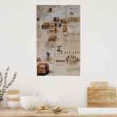 Indiaas dorp Secoton Poster (Keuken)