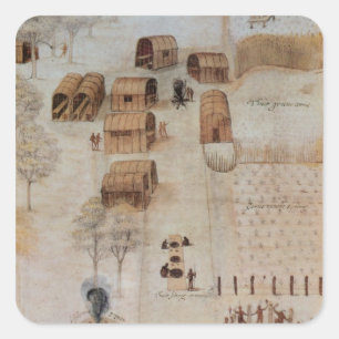 Indiaas dorp Secoton Vierkante Sticker