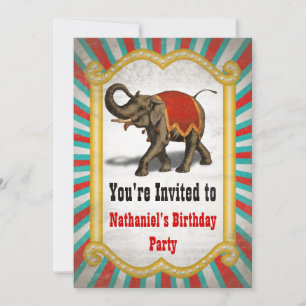Indiaas Elephant Red Lijst Circus Birthday Party Kaart