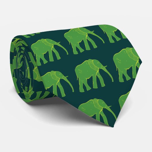 Indiaas ellephant Block Print Design Mannen stropd Stropdas (Opgerold)