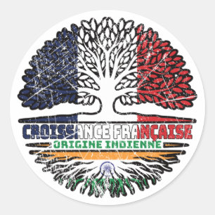 Indiaas Frans-Indische boomwortel Ronde Sticker