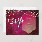 Indiaas Geïnspireerd Boho Damask in diepe roze Briefkaart (Voorkant / Achterkant)