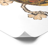 Indiaas geïnspireerde pottenbakkerij met bloemontw poster (Hoek)