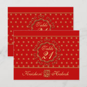 Indiaas geïnspireerde Trouwtafel Nummer Briefkaart (Voorkant / Achterkant)