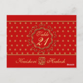 Indiaas geïnspireerde Trouwtafel Nummer Briefkaart (Achterkant)