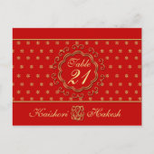 Indiaas geïnspireerde Trouwtafel Nummer Briefkaart (Voorkant)