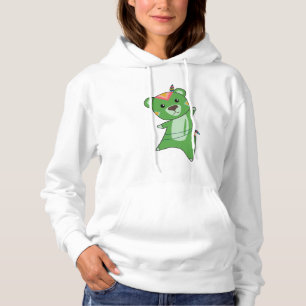 Indiaas Groen Beer met Teddy Feather Hoodie
