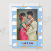 Indiaas hindoe bruiloft paar Afbeelding vlinder Kaart (Achterkant)