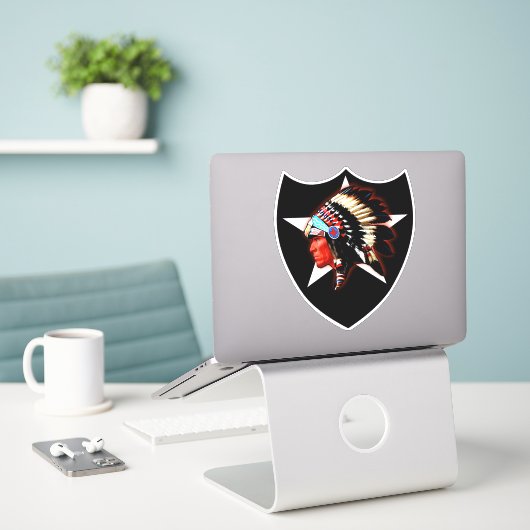 Indiaas hoofd 1 sticker (Laptop op bureau)