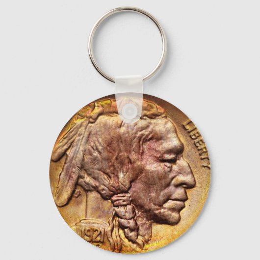 Indiaas hoofd nikkelmuntcollector Sleutelhanger (Voorkant)