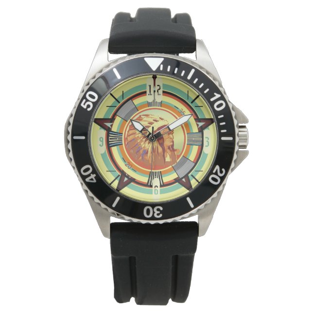 Indiaas hoofd test Patroon Horloge (Voorkant)