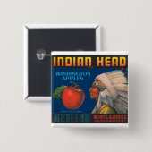 Indiaas hoofd vierkante button 5,1 cm (Voorkant /achterkant)