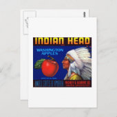 Indiaas hoofd Washington Appels Briefkaart (Voorkant / Achterkant)