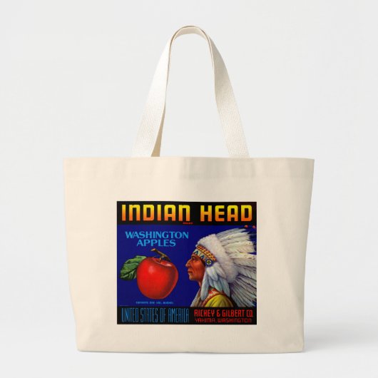 Indiaas hoofd Washington Appels Grote Tote Bag (Voorkant)