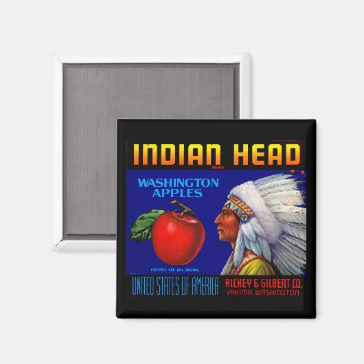 Indiaas hoofd Washington Appels Magneet (Voorkant / Achterkant)