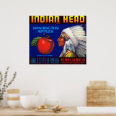 Indiaas hoofd Washington Appels Poster (Keuken)