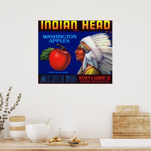 Indiaas hoofd Washington Appels Poster (Keuken)